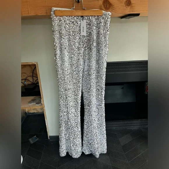 Disco Sequin Flare Trousers - Picture 4 of 5